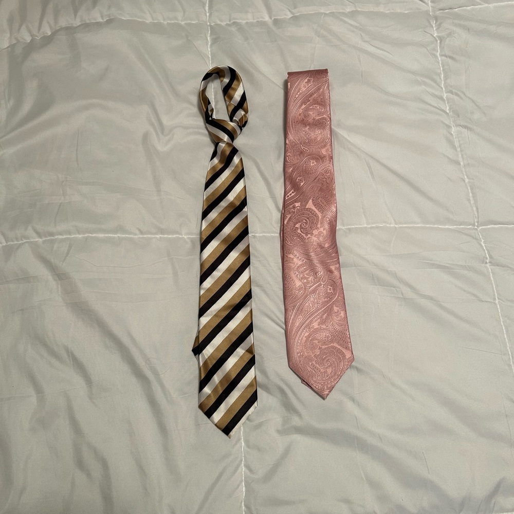 Elegant Striped and Paisley Tie Set for Teenage men